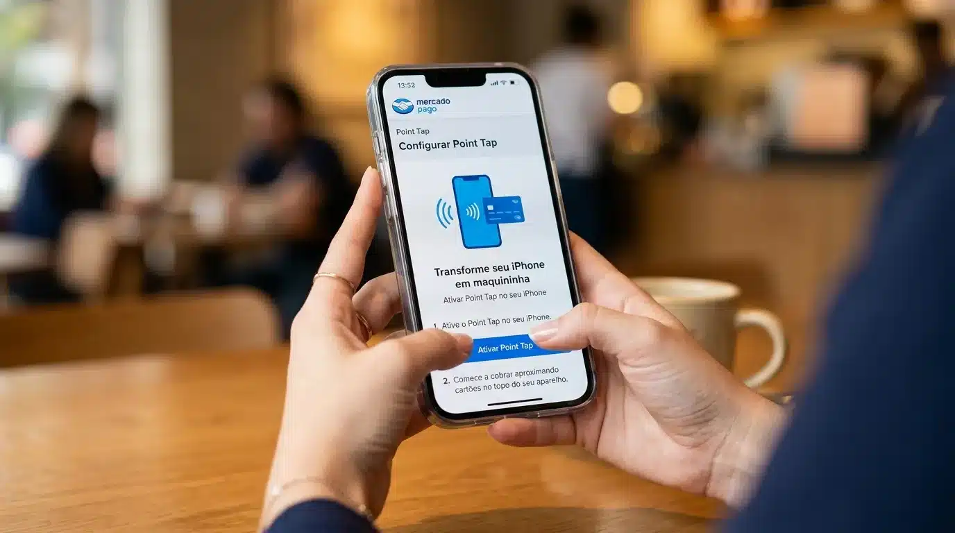Tela de configuração do Point Tap no aplicativo Mercado Pago no iPhone