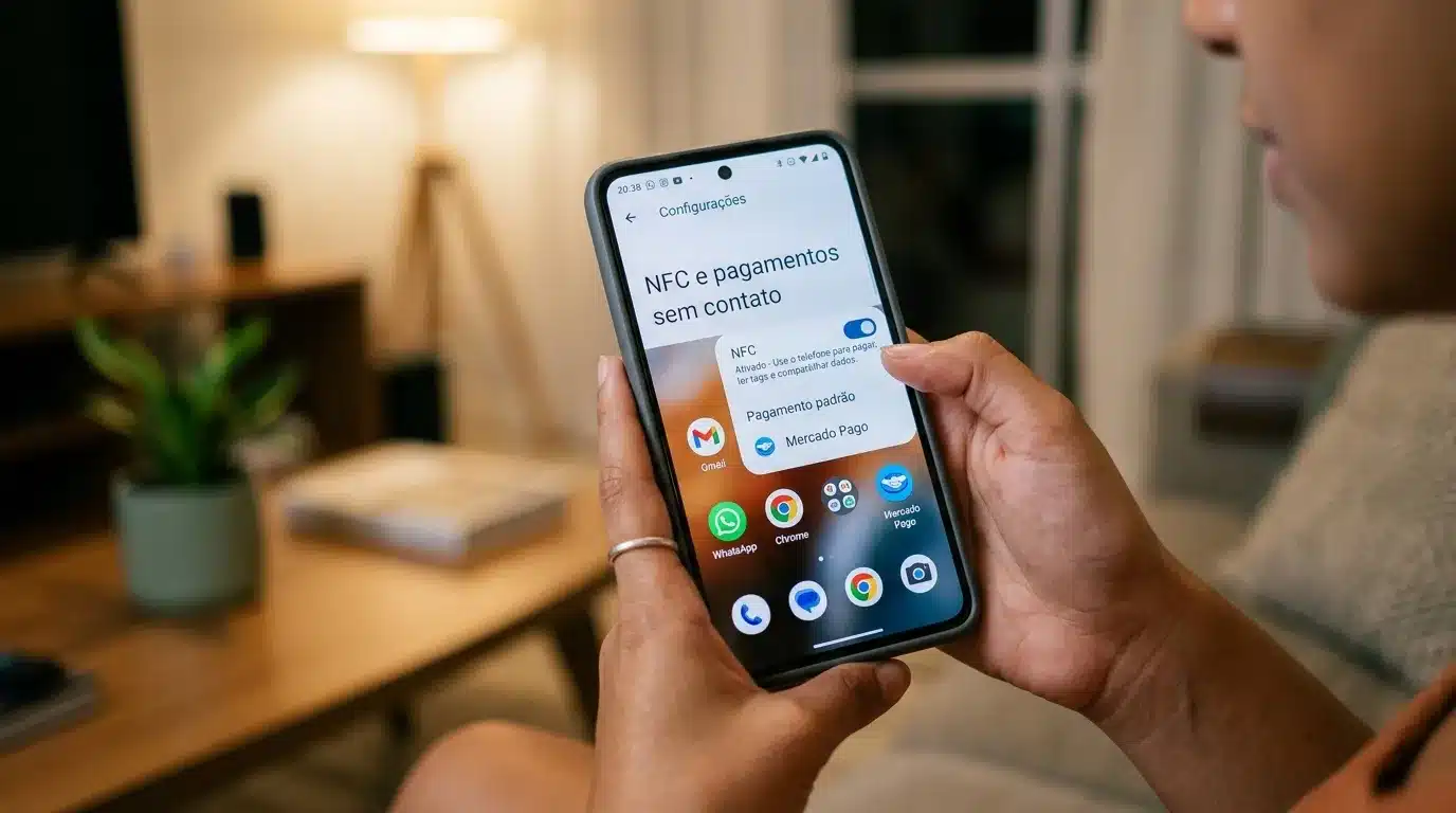 Celular Android com NFC ativado preparado para usar o Point Tap do Mercado Pago