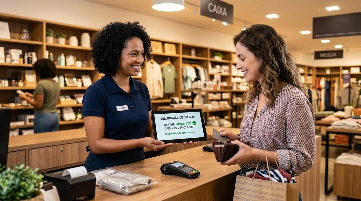 caixa verifica pontuação de crédito do cliente na loja