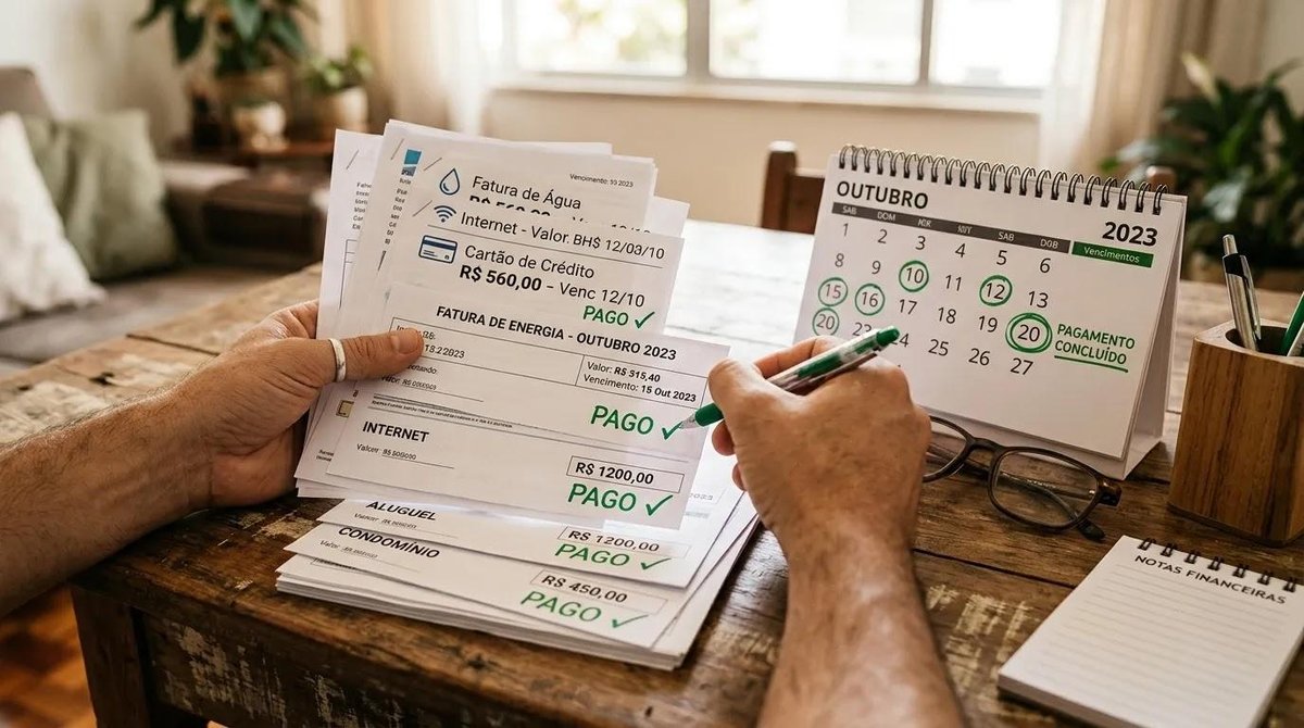 pessoa calcula pagamentos do mês para melhorar o Score Serasa