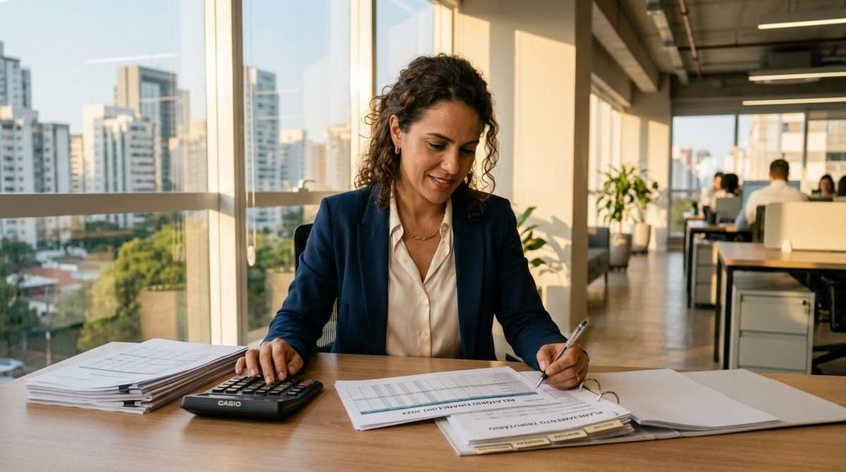 Pessoa analisando os impactos da reforma tributária para pequenas empresas, acompanhando mudanças nas regras fiscais, adaptações necessárias e efeitos na gestão financeira do negócio.